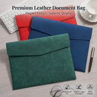 Carpeta de Cuero Impermeable con Logotipo Imprimible, Gran Capacidad, para Negocios, Oficina, Contratos, Almacenamiento de Datos