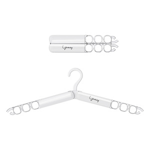 Travel Folding Clothes Hanger Thickened Portable Drying Rack For Outdoor Business Trips Students Gray White - Product Image 2