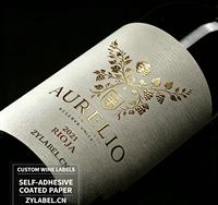 Étiquettes personnalisées pour bouteilles de vin rouge, whisky et vodka – Autocollants avant et arrière avec logo, art, texte, papier texturé, dorure à chaud, papier coton, impression UV