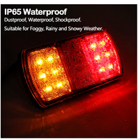 2 Packs de feux arrière 12V 12 LED feux de remorque universel pour remorques camions bateaux fourgons caravane