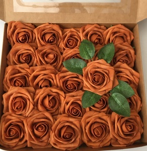Kotak bunga mawar celup latar belakang dinding Flores palsu kepala mawar kuncup Hari Valentine dekorasi pernikahan DIY buatan PE 25pcs - Product Image 3