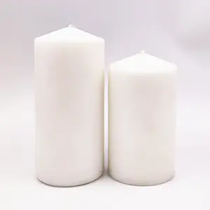 Bougies avec pilier blanc non parfumés, 50 pièces, usine chinoise, prix de gros, décoration de maison,