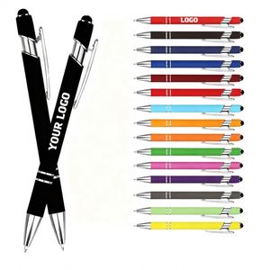 Custom Soft Cover Promotional Metal Rubberized Ballpoint <b>Pen</b> Aluminum Touch <b>Stylus</b> <b>Pens</b> With Custom Logo - Product Image 1