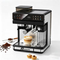 Anbolife - Cafetera Espresso Comercial Semiautomática de 20 Bares con Pantalla Táctil, Molinillo con 20 Ajustes de Molienda, para el Hogar