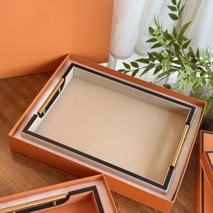 Plateau de rangement en bois écologique de haute qualité pour le service en chambre d'hôtel, idéal pour un cadeau de mariage - Product Image 1