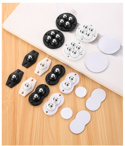 Self-adhesive mounting base component for household mobile unit with ball bearing pulley - garbage <b>bin</b> bottom - Product Image 4