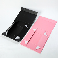 Benutzer definierte mattschwarze rosa starre Papier faltbare magnetische Premium-Geschenk boxen Verpackung Luxus Falt magnete Box
