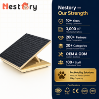 Rampe modulaire pour chiens et chats pour escaliers, réglable, en bois, sûre, pliable, rampe intérieure pour chien avec support triangulaire et patins antidérapants
