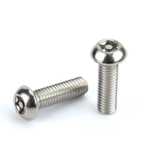 Sekrup Kepala Tombol Torx Pengaman Tahan Korosi SS304/316 Metrik Hexalobular Socket dengan Pin