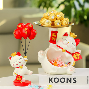 Plateau à bonbons Lucky Cat en résine, forme irrégulière décorative, pour cadeau du Nouvel An chinois - Product Image 3