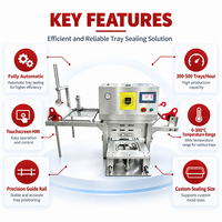 Machine de scellage automatique personnalisée pour films plastiques et feuilles d'aluminium, idéale pour le scellage des barquettes de type repas rapide, tofu et autres aliments.