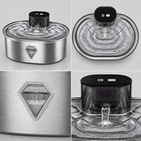 Fontaine à eau rechargeable pour animaux de compagnie 3,5 L, distributeur d'eau sans fil pour chat, acier inoxydable 304, commande tactile, fontaine à eau silencieuse