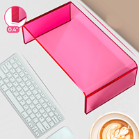 Acrylique rose support d'ordinateur portable moniteur Riser clair support d'ordinateur moderne accessoires de bureau présentoirs
