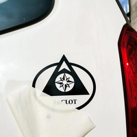 Groothandel op maat gemaakte vorm gesneden transfer sticker verwijderbare vinyl transfer decal voor glas en metalen oppervlakken merkpromotie