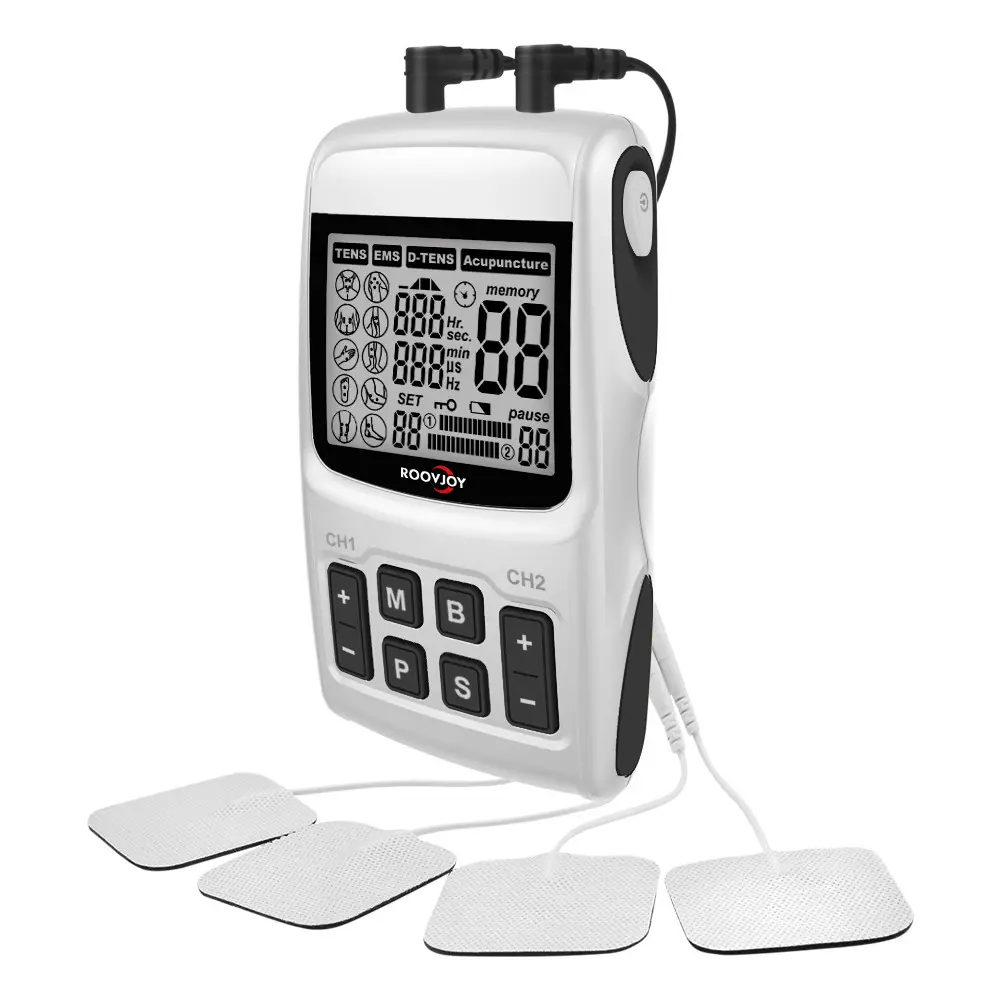 ROOVJOY Therapie gerät TENS EMS Muskels timulator 4-in-1-Kombigerät mit EMS RUSS IF-Funktion