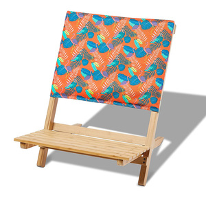 Sillas de <span class=keywords><strong>Playa</strong></span> Modernas para Exteriores, Plegables y Portátiles, de Lona Oxford con Marco de Madera, para Viajes en Auto, Pequeños Taburetes con Respaldo para Camping en la Arena - Product Image 1