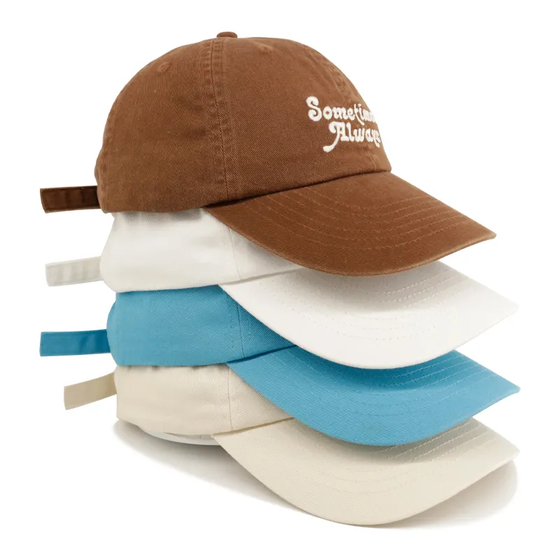 Marque privée 6 panneau doux casquette de baseball non structurée broderie personnalisée logo papa chapeau
