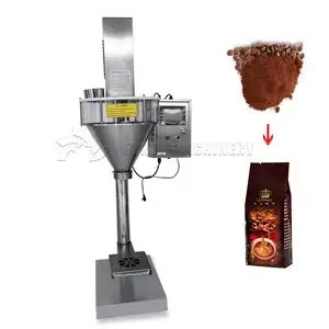 Automatic powder filling coffee power protein powder bottle filler with conveyor belt device