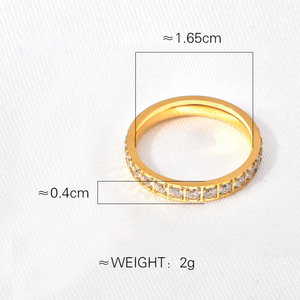 Wholesale Stainless Steel Full Diamond Zircon Women's Trendy Anniversary <strong>Rings</strong> Waterproof and No Tarnish in <strong>Gold</strong> Silver Colors - Product Image 3