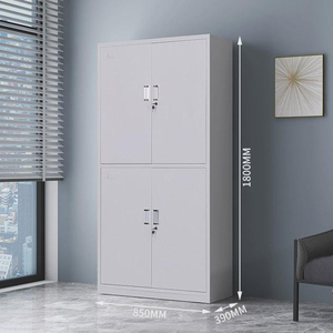 Armoire de classement latérale moderne <span class=keywords><strong>avec</strong></span> portes en verre, étagères réglables, acier, rangement de <span class=keywords><strong>bureau</strong></span> à domicile, organisation de classement pour les espaces restreints - Product Image 1