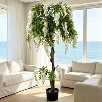 Fleurs artificielles de glycine bicolores pour mariage, décorations florales pour maison et bureau, arrangements floraux intérieurs et extérieurs