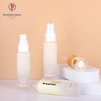 Bouteille ronde en verre de couleur dégradée de 30ml avec bouchon à bille et pompe de traitement réutilisable pour l'emballage de lotion crème pour le visage