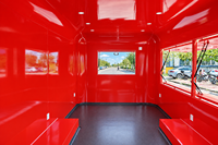 Mini chariot à glaces et hot-dogs en fibre de verre avec roues en acier inoxydable