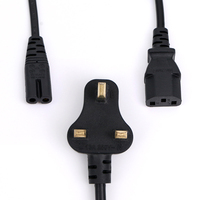Cordon d'alimentation britannique Prise britannique 3 broches C7 Cordon d'alimentation ps4 Câbles d'alimentation IEC C7 Ac 8 Figure Câble 1.5m