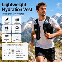 Gilet d'hydratation minimaliste pour la course à pied, pour hommes et femmes, capacité 8L, multi-poches, pour le fastpacking et l'entraînement quotidien