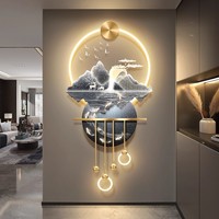 Peinture LED en acrylique à effet tridimensionnel avec gravure UV, décoration artistique murale en métal