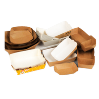 Plateau jetable en papier recyclé en forme de bateau conçu sur mesure pour le cinéma et les collations Plateau trois en un
