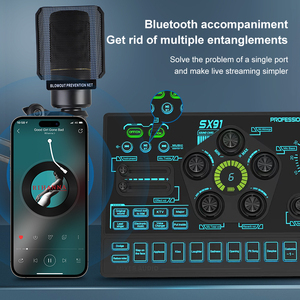 Kit de Studio d'Enregistrement Audio Professionnel avec Carte Son Live, Équipement de Musique, Changeur de Voix, Lumière LED, Support 2 Micros et 2 Téléphones - Product Image 6