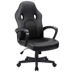 Modern Style Lift Chair Genuine Leather Metal Swivel Mesh Convertible Folding for Office Gaming Computer Use