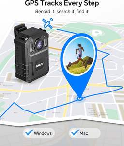 Boblov m10 3.2k gps 6000mah 20-שעה שיא מצלמת 128GB לילה חזון אבטחה גוף שחוק מצלמה עם - Product Image 4