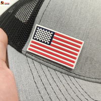 Écussons thermocollants personnalisés en PVC caoutchouc de 3 cm avec drapeaux des États-Unis, badges et étiquettes en silicone personnalisées pour sacs, chapeaux et vêtements