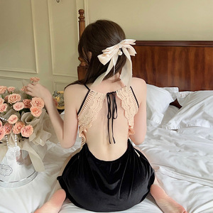 <span class=keywords><strong>M</strong></span>-XL кружевной велюровый Халат, 2 шт. - Product Image 1