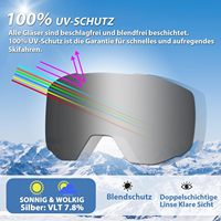 Masque de ski/snowboard à lentille cylindrique pour hommes et femmes, compatible anti-buée et protection UV