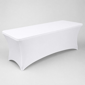 Heavy Weight Navy 8ft Spandex <b>Table</b> <b>Cover</b> Stretch Fitted <b>Table</b> Cloth For Presentation - Product Image 1
