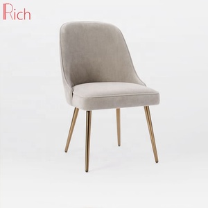 Restaurant moderne à manger sedie doré en acier inoxydable jambes tissu velours couvre chaise de salle à manger - Product Image 5