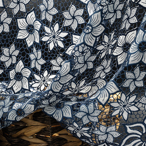 Fabricants vente en gros nouveau lait soie couleur Morning Glory évider vêtements pour femmes coton broderie dentelle tissu - Product Image 2