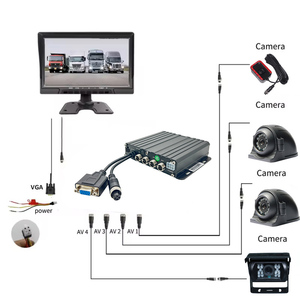 4CH 4G GPS 1080P AHD IPS scatola nera 7 pollici VGA Monitor 4 IR visione notturna telecamere impermeabili per auto Mobile <span class=keywords><strong>DVR</strong></span> sistema Dash Cam MDVR - Product Image 2