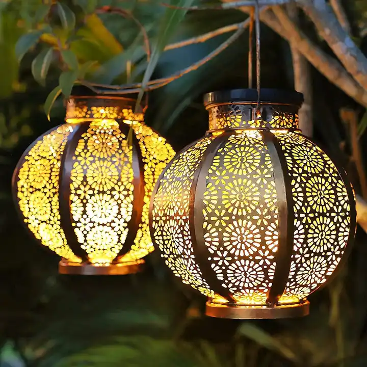 hanging solar lanterns outdoor waterproof garden