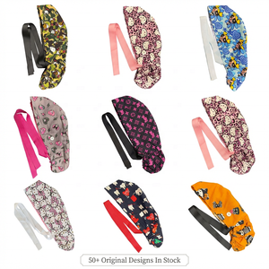 Bonnets chirurgicaux avec queue de cheval, doublure en satin, prêts à l'emploi, à nouer, pour infirmières, avec boutons, pour usage hospitalier - Product Image 6