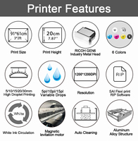 Printer UV Digital Jucolor Flatbed 9060 Industri UV Kecepatan Tinggi Pencetakan Langsung ke Objek Sebagai Pencetakan Komponen Elektronik untuk Periklanan