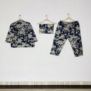 Conjunto de Pijama de Algodón con Estampado Floral de Estilo Moderno, Ropa de Dormir y de Estar para Mujer, Regalo - Product Image 4