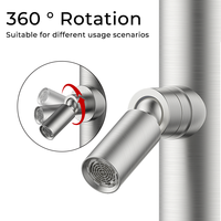 Douche extérieure autoportante BOBAO en acier inoxydable brossé moderne, eau froide et chaude, jets de pluie doux, cartouche céramique 5