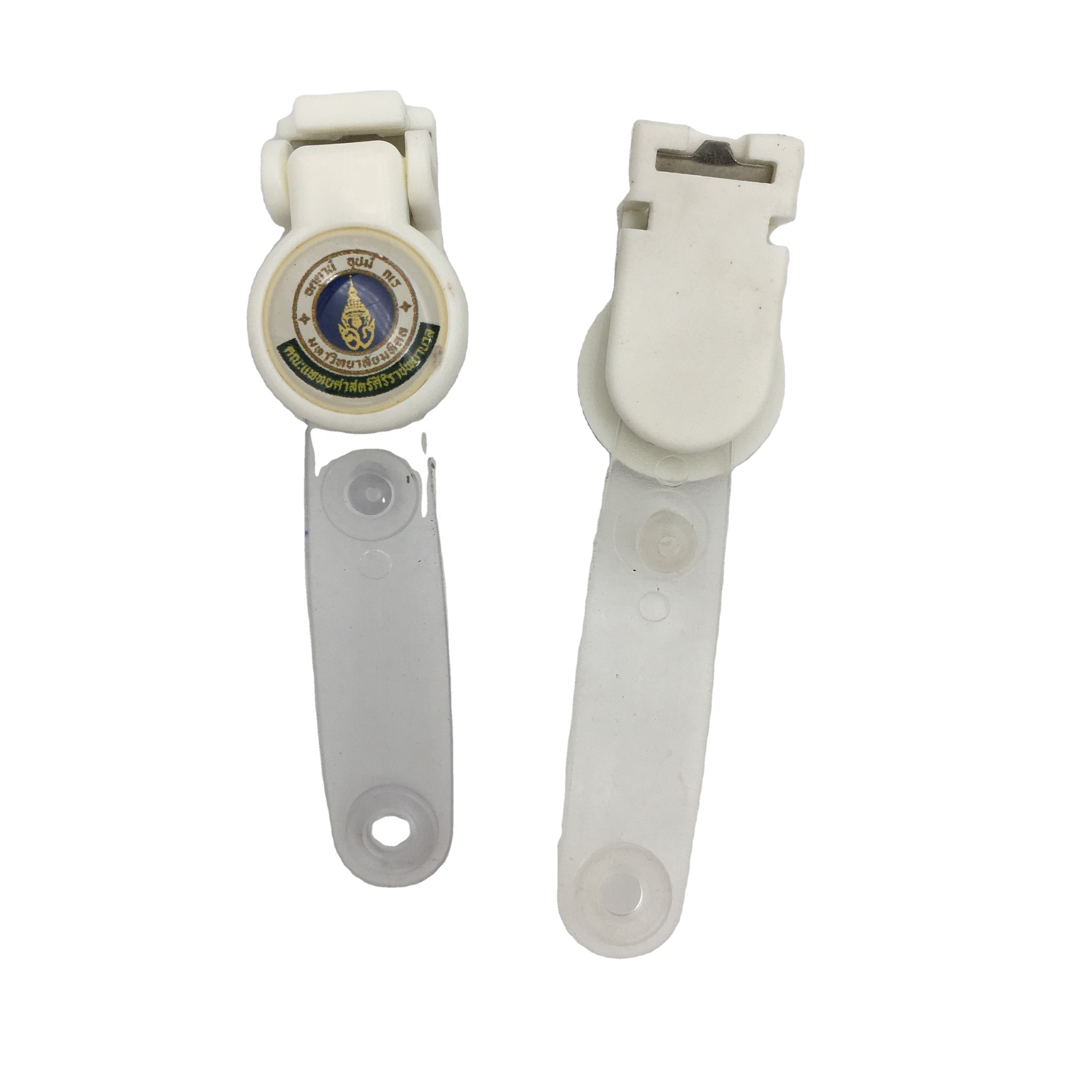 2022 белый цветной пластиковый именной значок с пластиковым держателем