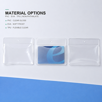 Porte-cartes PVC personnalisé transparent avec dos givré, pochette pour cartes bancaires à chargement par le haut, trou de suspension, impression OEM