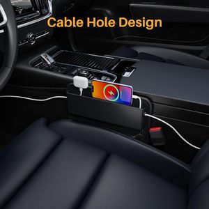 Car Seat <b>Gap</b> Filler With Cup Holder Front Seats Car Adjustable <b>Gap</b> Filler With Pockets Leather Car Seat Organizer and Storage - Product Image 4