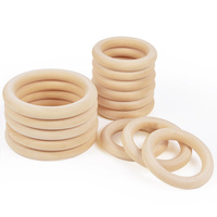 13 Size High-quality Natural Wood Wooden Ring Children DIY Handicraft Wooden Ring Stock